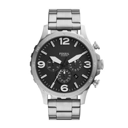 FOSSIL NATE SILVER BLACK JR1532